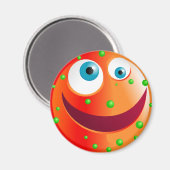 Spotty Red Smilie Magnet (Vorderseite/Rückseite)