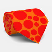 Spotty - rot auf Orange Krawatte (Gerollt)