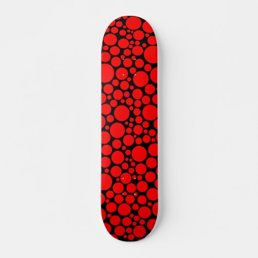 Spotty - rot auf schwarz skateboard (Vorne)