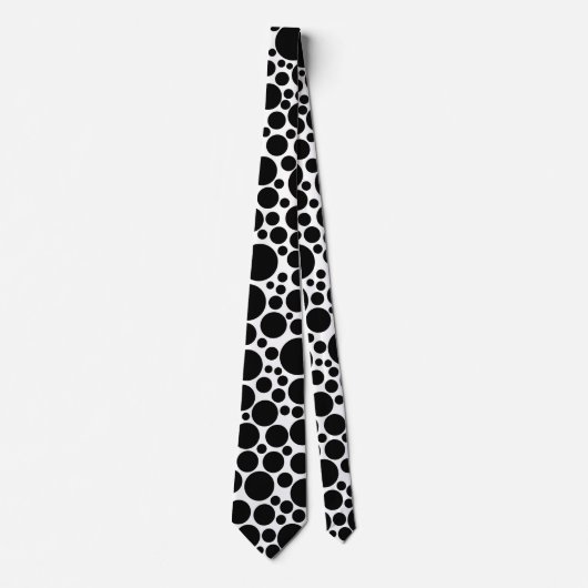 Spotty - Schwarz auf Weiß Krawatte (Vorderseite)