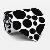Spotty - Schwarz auf Weiß Krawatte (Gerollt)