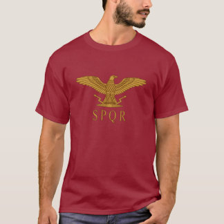 SPQR Adler-Golddunkelheits-T - Shirt