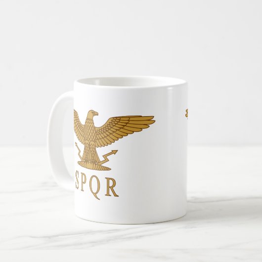 SPQR Adler-GoldTasse Kaffeetasse (Vorderseite Links)