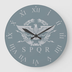 SPQR Das römische Kaiserreich Emblem Zahlen Große Wanduhr