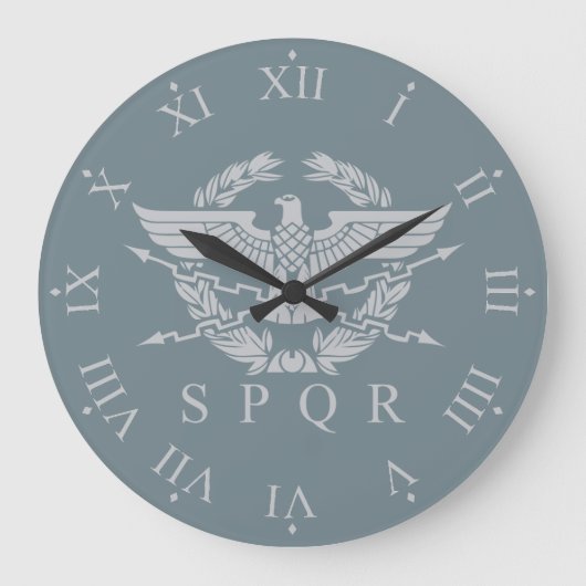 SPQR Das römische Kaiserreich Emblem Zahlen Große Wanduhr (Vorderseite)