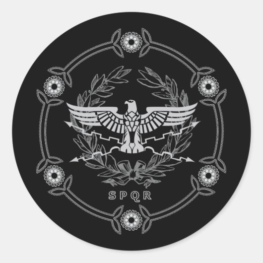 SPQR Das römische Reich Emblem Sticker. Runder Aufkleber (Vorderseite)