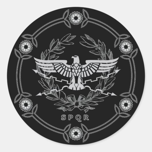 SPQR Das römische Reich Emblem Sticker. Runder Aufkleber (Vorderseite)