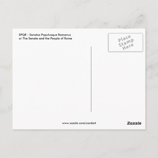 SPQR POSTKARTE (Rückseite)