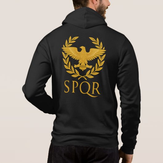 SPQR Roman Eagle Emblem – Golden Aquila & Laurel Hoodie (Rückseite)