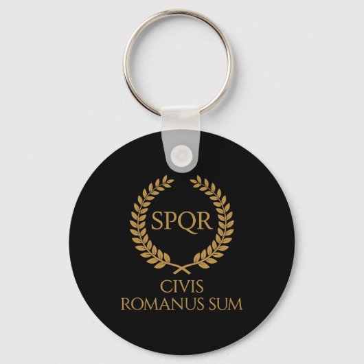 SPQR Roman Emblem – Civis Romanus Sum Laurel Crest Schlüsselanhänger (Vorderseite)