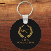SPQR Roman Emblem – Civis Romanus Sum Laurel Crest Schlüsselanhänger (Vorderseite)