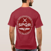 SPQR römische Legions-kastanienbraunes u. weißes T-Shirt (Rückseite)