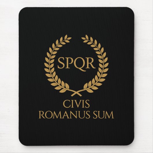 SPQR Römisches Emblem – Civis Romanus Sum Lorbeerk Mousepad (Vorne)