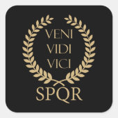 SPQR: Veni, Vidi, Vici Quadratischer Aufkleber (Vorderseite)