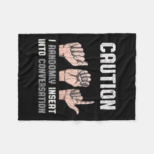 Sprach-Apparel-taube-Bewusstsein-Asl-Spaß-Geschenk Fleecedecke (Vorderseite (Horizontal))