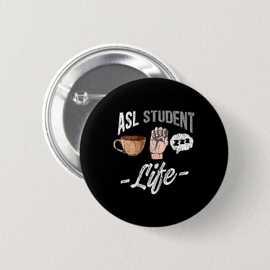 Sprach-Attraf taube Bewusstsein Asl Student Spaß G Button (Vorne & Hinten)