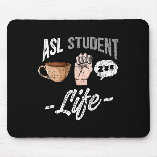 Sprach-Attraf taube Bewusstsein Asl Student Spaß G Mousepad (Vorne)