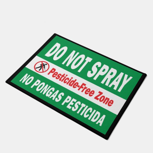 Sprach kein Pestizid Englisch Spanisch Fußmatte (Schrägansicht)