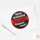 Sprachaktivierter Papierhandtuchspender Runder Aufkleber (Umschlag)