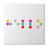 Sprachalphabet-Buchstabehallo Text Blindenschrift Fliese (Vorderseite)