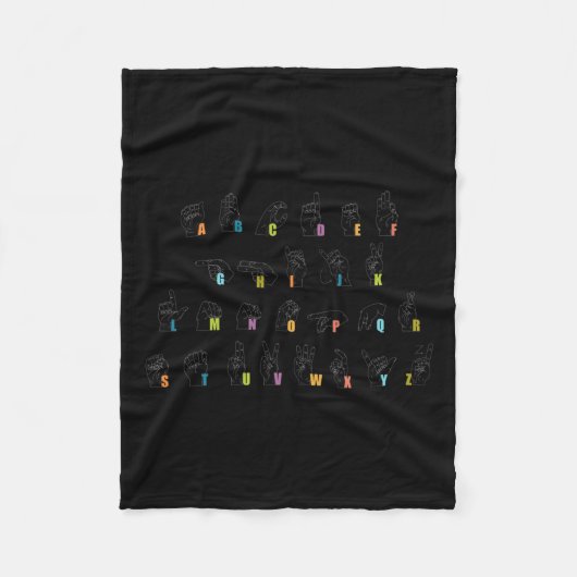Sprachalphabet-Design Fleecedecke (Vorderseite)