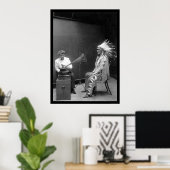 Sprachaufzeichnung eines Schwarzfuß-Indiens 1909 Poster (Heimbüro)