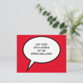 Sprachballon für benutzerdefinierte Cartoon Postkarte (Stehend Vorderseite)