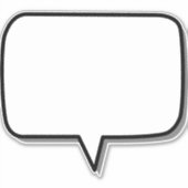 Sprachbox-Rechteck-Form Aufkleber (Vorderseite)