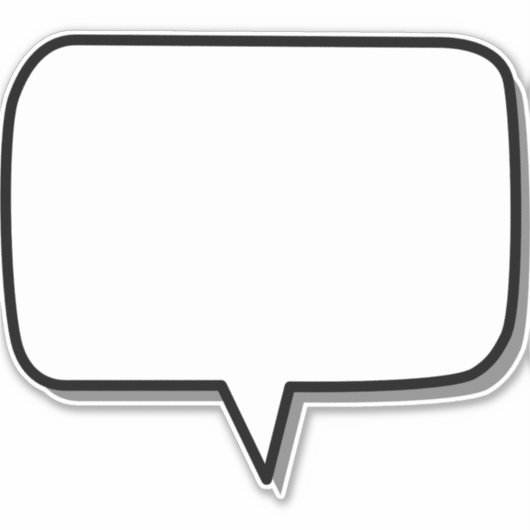 Sprachbox-Rechteck-Form Aufkleber (Vorderseite)