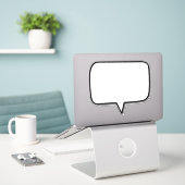 Sprachbox-Rechteck-Form Aufkleber (Laptop auf Schreibtisch)