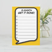 SPRACHBubble Fun Retro: IT DONE List Einladung (Stehend Vorderseite)