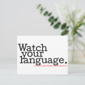 Sprache 2 ansehen postkarte (Stehend Vorderseite)