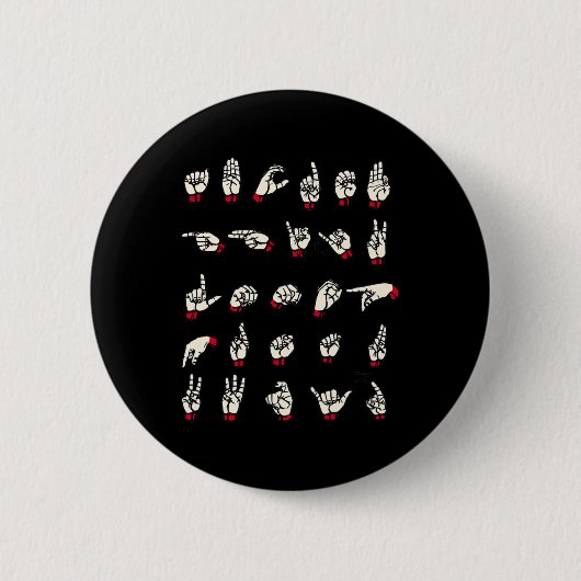 Sprache - Alphabet A to Z Asl Deaf Awareness Button (Vorderseite)