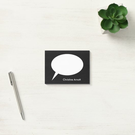 Sprache-Ballon mit Name-Text Post-it Klebezettel (Büro)