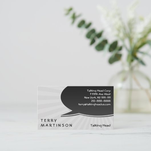 Sprache-Blasen-Explosion Visitenkarte (Stehend Vorderseite)