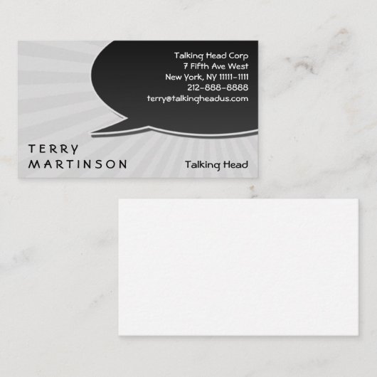 Sprache-Blasen-Explosion Visitenkarte (Vorne/Hinten)