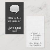 Sprache-Blasen-Karte [3d] Visitenkarte (Vorne/Hinten)