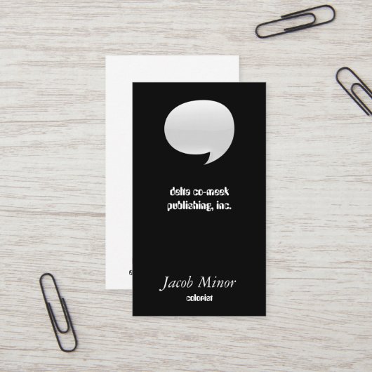 Sprache-Blasen-Karte [3d] Visitenkarte (Vorderseite/Rückseite Beispiel)