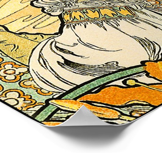 Sprache der Blume von Alphonse Mucha Poster (Ecke)