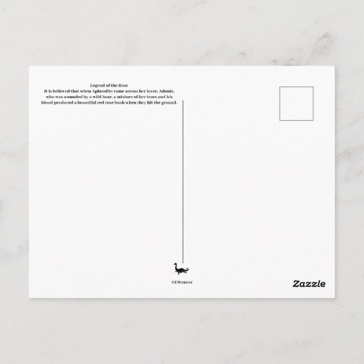 Sprache der Postkarte der Rose (Rückseite)