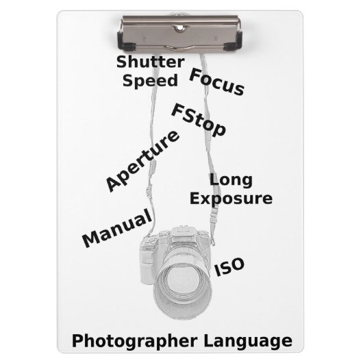 Sprache des Fotografen Klemmbrett (Vorderseite)