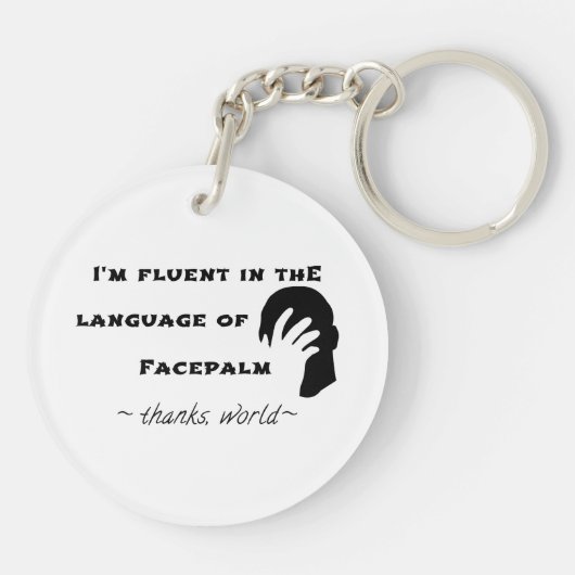 Sprache Facepalms Schlüsselanhänger (Rückseite)