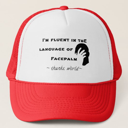 Sprache Facepalms Truckerkappe (Vorderseite)