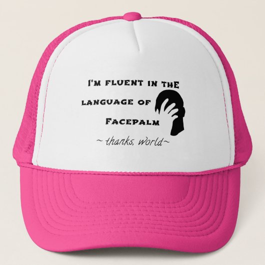 Sprache Facepalms Truckerkappe (Vorderseite)