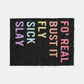 Sprache für Real Bust It Asl Slang T-Shirt Deaf Aw Fleecedecke (Vorderseite (Horizontal))