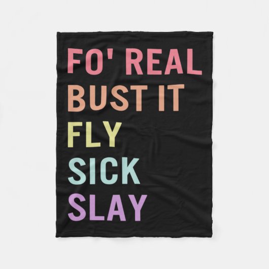 Sprache für Real Bust It Asl Slang T-Shirt Deaf Aw Fleecedecke (Vorderseite)