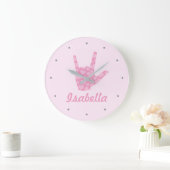 Sprache signieren I Liebe You Girls Name Clock Große Wanduhr (Zuhause)