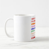 Sprache-Sprachpathologe-bunter Spaß-Schriftart Kaffeetasse (Links)