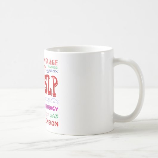 Sprache-Sprachpathologe-bunter Spaß-Schriftart Kaffeetasse (Rechts)