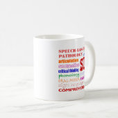Sprache-Sprachpathologe-bunter Spaß-Schriftart Kaffeetasse (VorderseiteRechts)